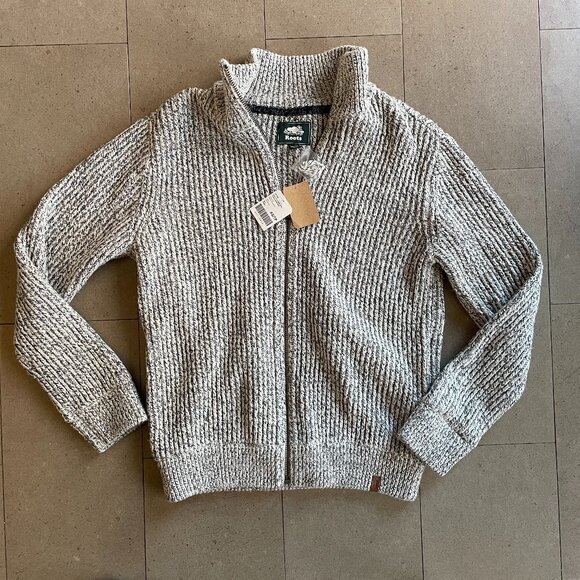 NWT Men's Roots Snowy Fox Zip Cardigan Sweater Jacket-Size Small - Picture 1 of 16